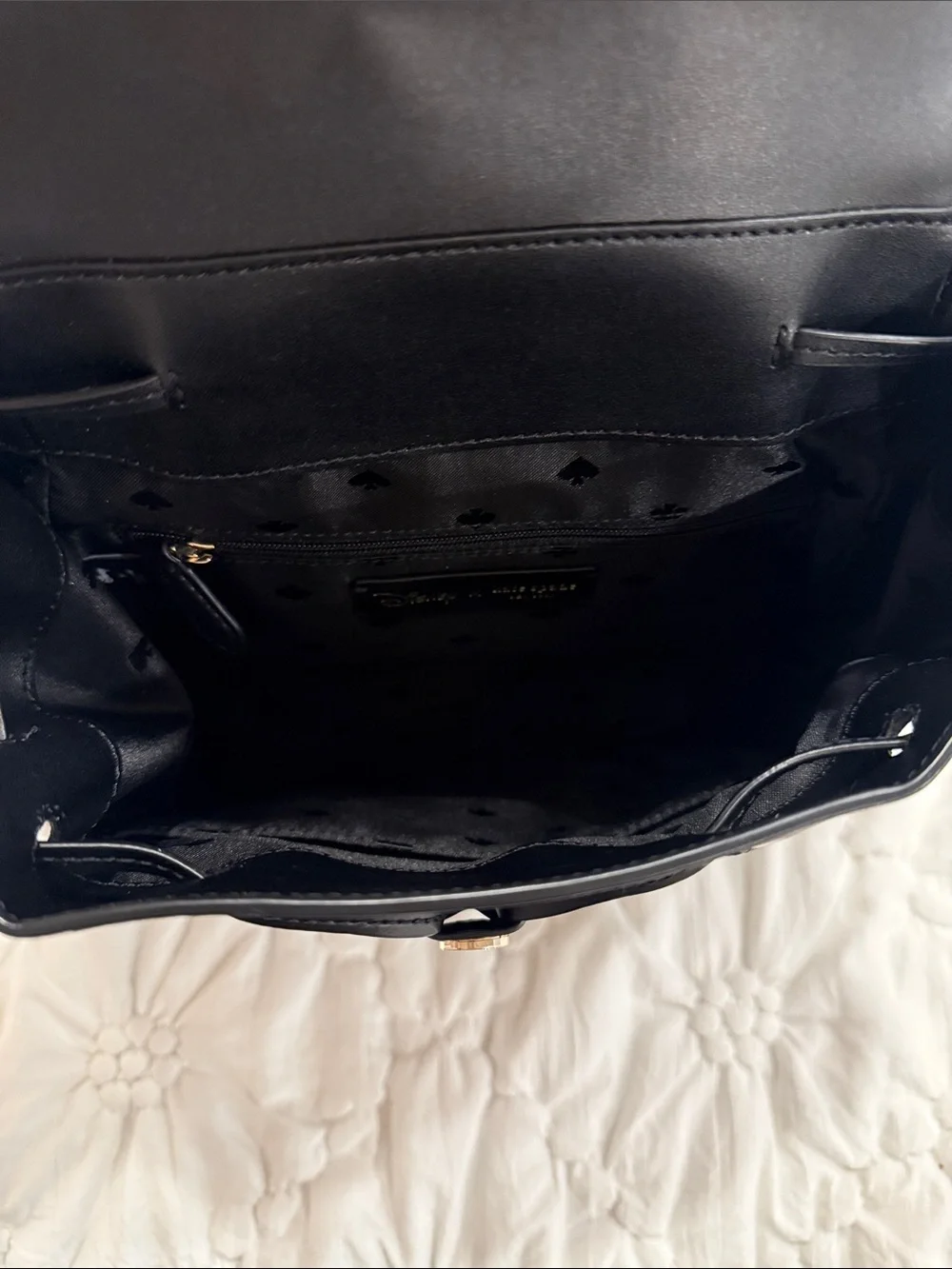 kate spade Black & White Polka Dot Backpack with Red Bow Accent